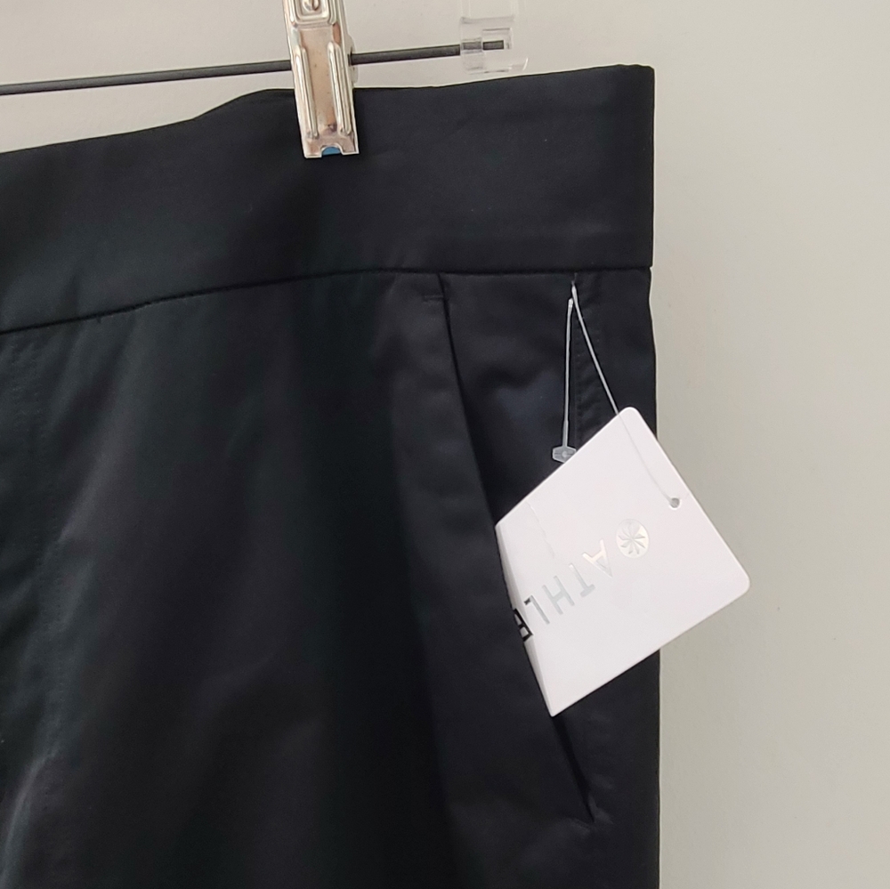 Athleta Radiant Shiny Black Joggers Zipper & Snap Hem Sz 16 NWT - Picture 8 of 13